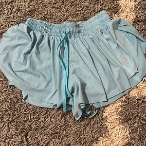 Blue comfy/ float running shorts with tie waist string